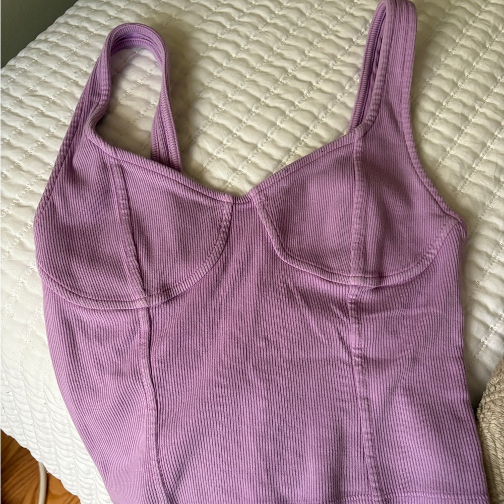 Lavender Ribbed Women's Top